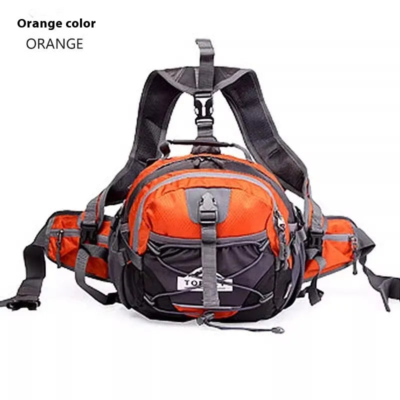 18L nylon outdoor sports waist bag crossbody shoulder handbag in Army Green or Orange with letter graphic pattern