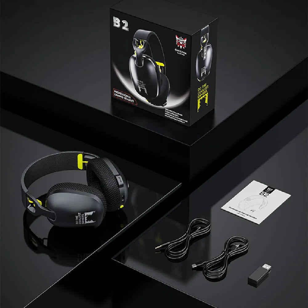 Wireless black and white gaming headset with noise reduction and Bluetooth connectivity