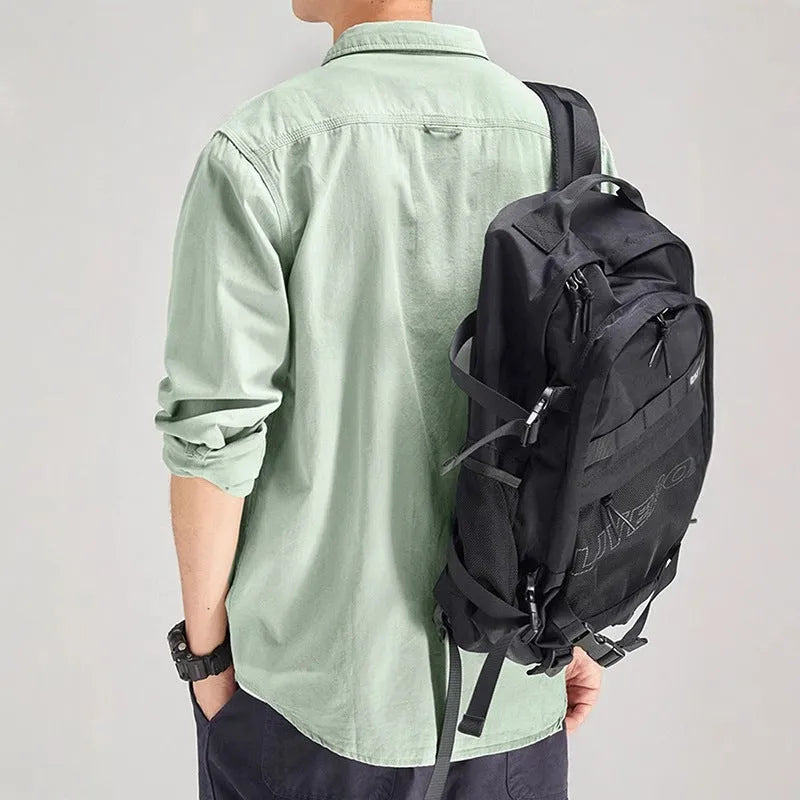 Men's long sleeve overalls shirt in cardigan style, loose fit, colours light grey black khaki green