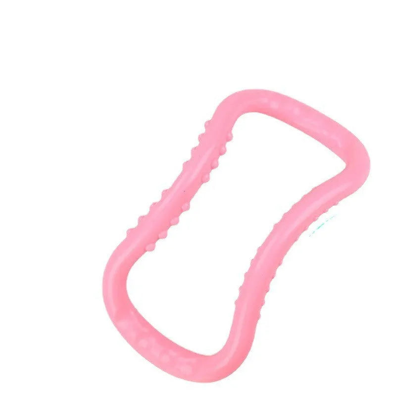 PP plastic yoga stretching ring in purple, blue, or pink colour for Pilates back opening exercises