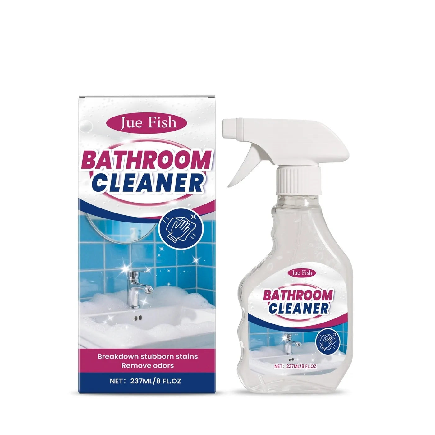 237ml bathroom cleaner bottle with sodium hypochlorite formula for disinfecting and cleaning UK bathroom surfaces