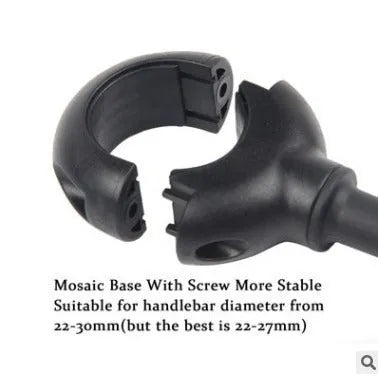 Black metal bicycle rearview mirror with hose adjustment system shown in dual pack configuration