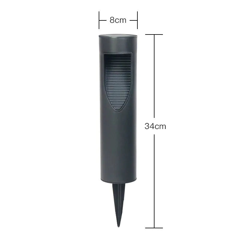 Black geometric solar garden light with abstract design for outdoor decoration