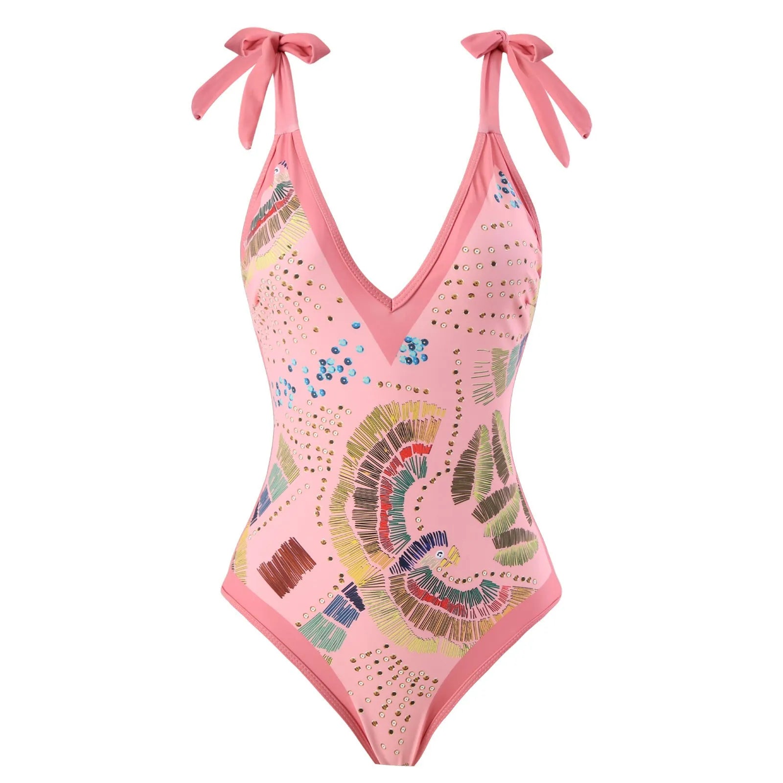 Retro French style one-piece swimsuit with optional matching gauze skirt in blue or pink colour options
