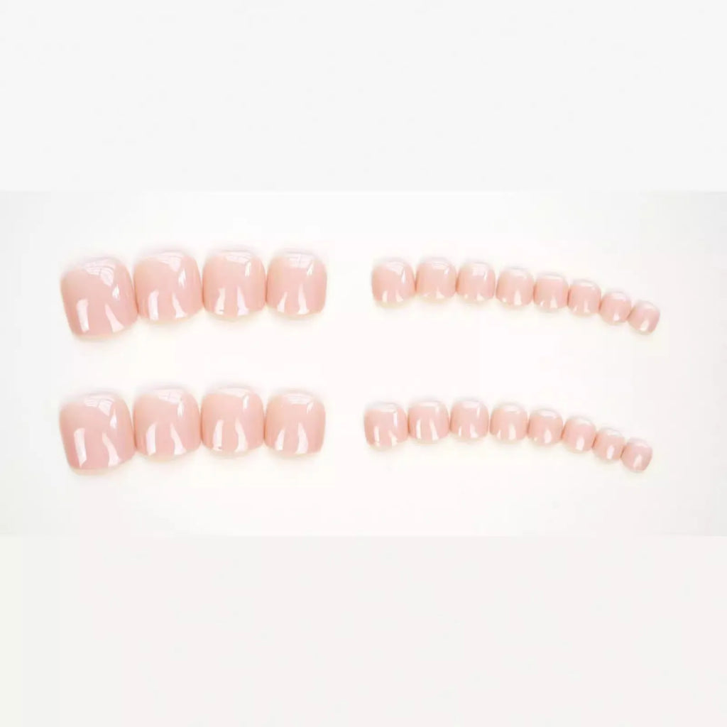 Fashion Personality toe nail stickers in skin colour with glue adhesive for easy application