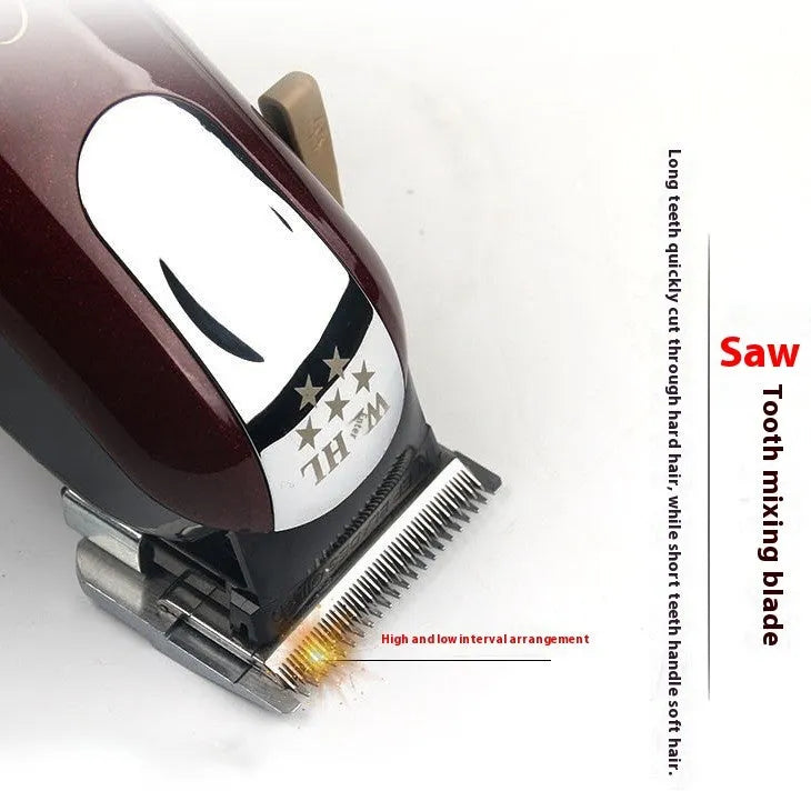 Adult and children's charging hair clippers with stainless steel cutter head and multiple plug options