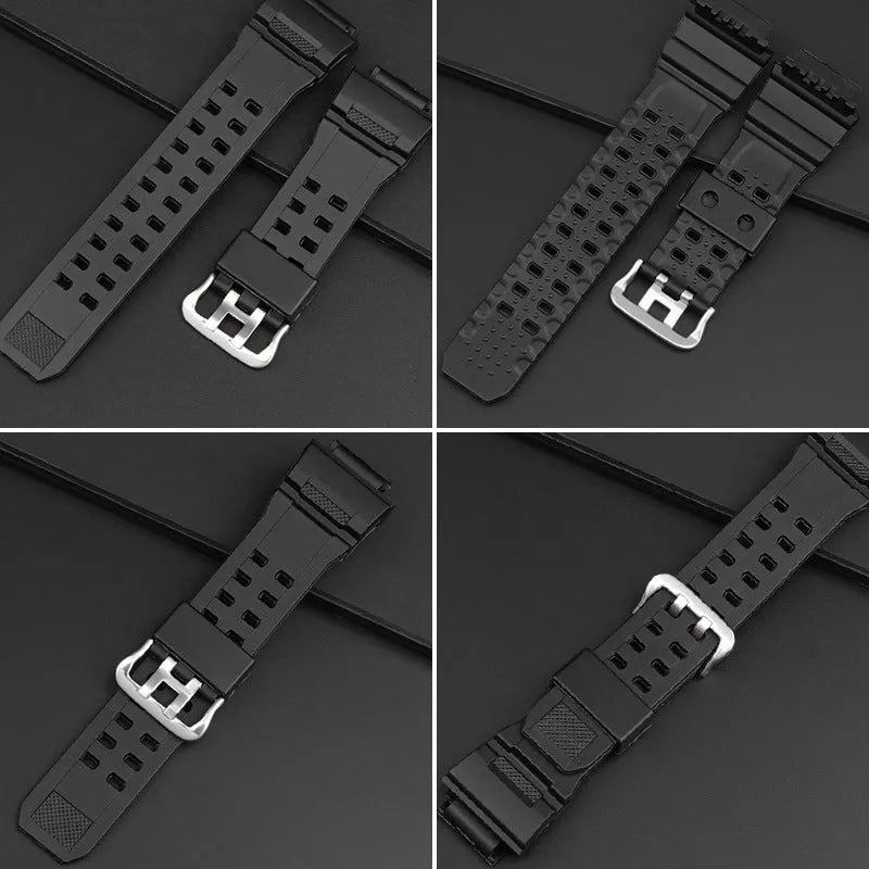 Camouflage pattern TPU watchband with silver buckle, 2mm thickness, 12+7cm length