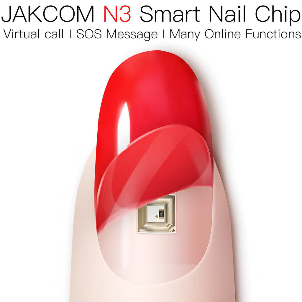 JAKCOM N3 Smart Nail Chip in red, wireless NFC sensor nail chip for mobile phone touch activation.