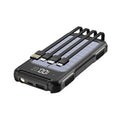 Military-grade mobile power bank in black, green, or orange with 10000mAh or 20000mAh capacity and compact size