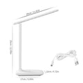 White eye protection table lamp with touch dimming and USB charging socket
