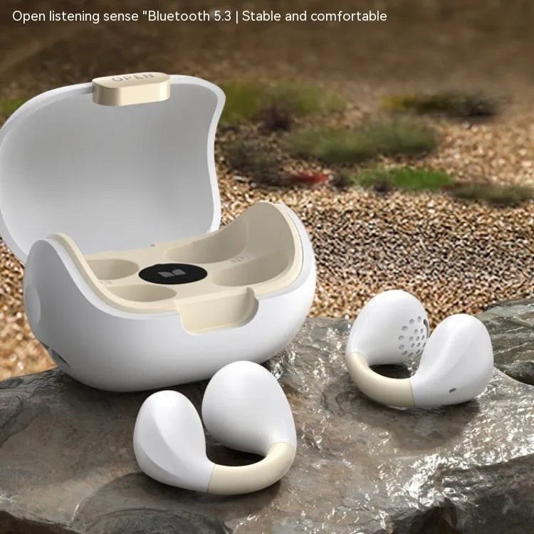 Clip-on Bluetooth earphone in white or black with silicone body and Jerry chip, 10 metre range
