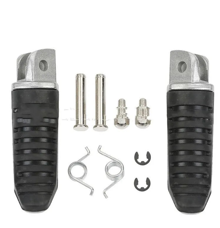 Black aluminium alloy motorcycle pedals set for Suzuki GSX1300R Hayabusa and V-Strom compatibility