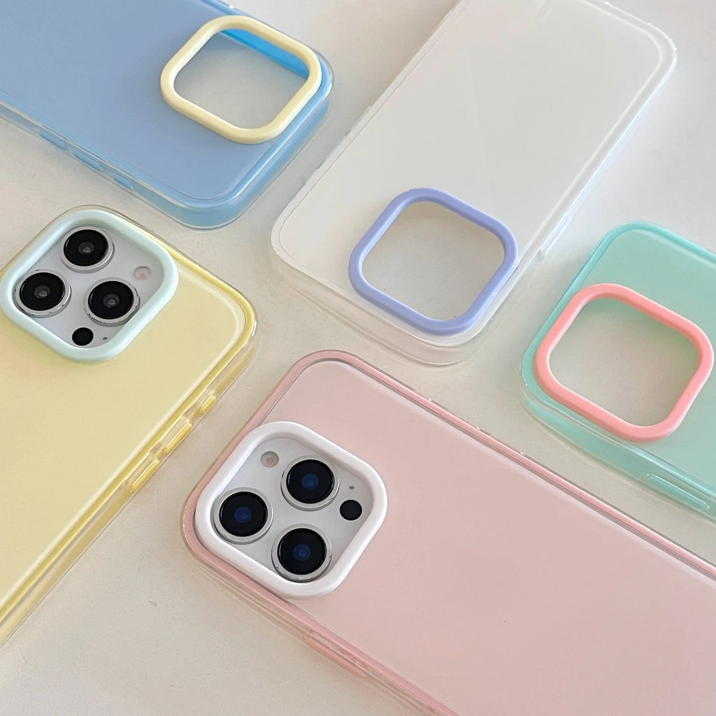iPhone silicone phone case in jelly solid blue colour showing all-inclusive design