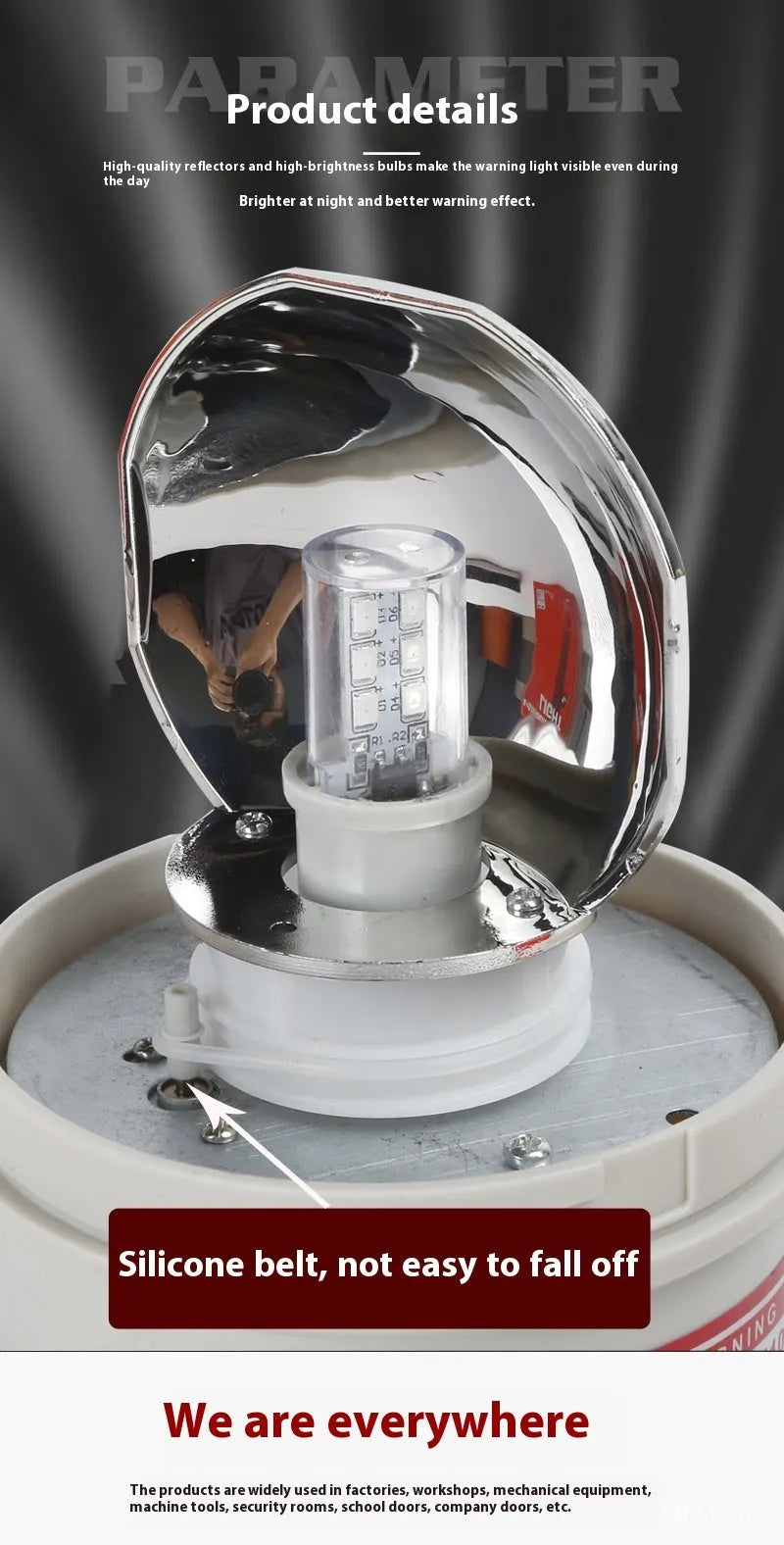 LTE-1101J red rotating warning light with sound alarm for industrial machine tool use