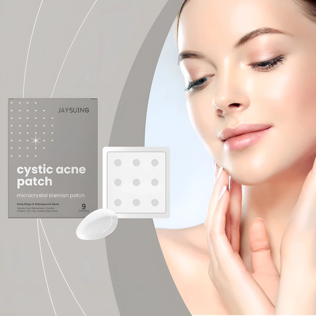 Pack of 9 acne treatment microneedle patches containing tea tree oil and Centella asiatica