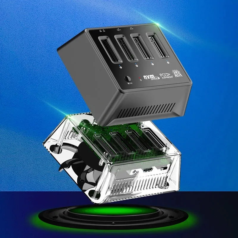 M2 Dual Protocol SSD Base with aluminium alloy construction measuring 90x78x34mm
