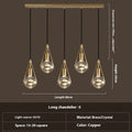 Copper and crystal chandelier with multiple head configurations for bedroom lighting