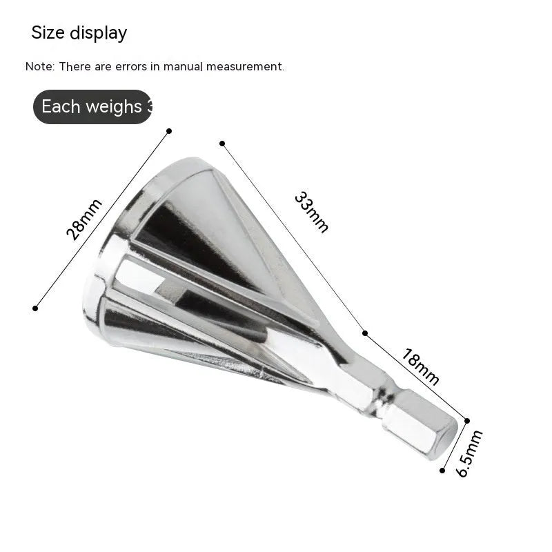 CR12MOV steel deburring external chamfering tool for chuck electric drill, 28g, removes burrs safely