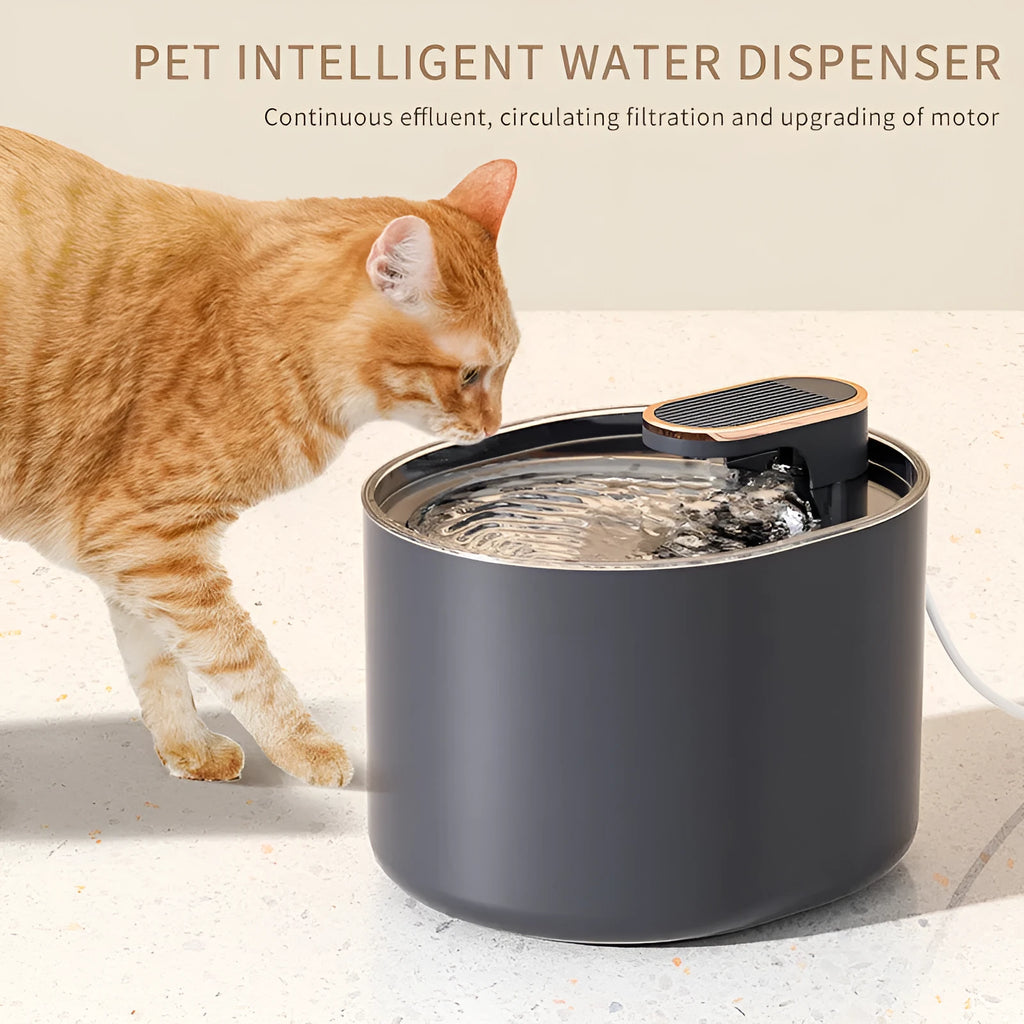 Automatic pet water fountain with USB cable, filter element, and water pump for cats and dogs
