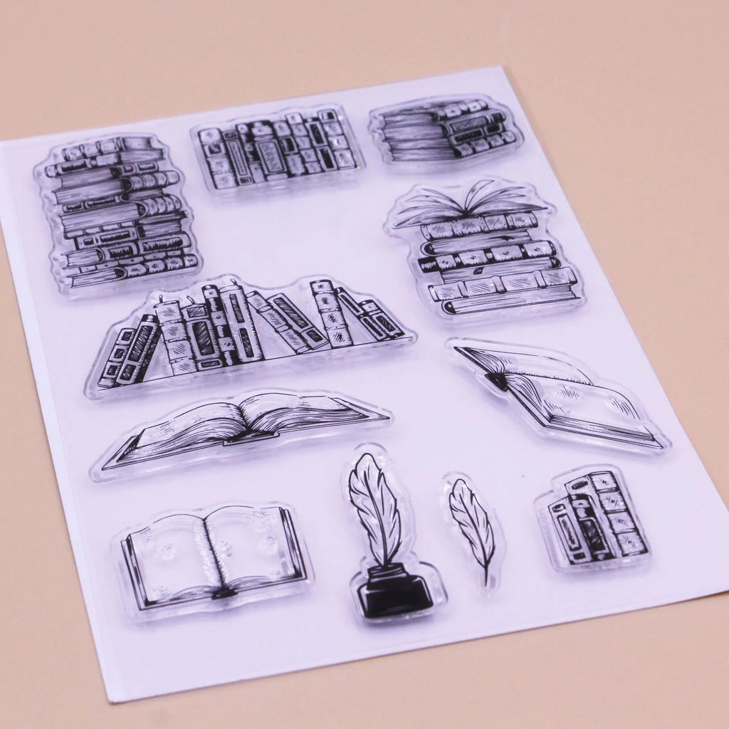 Transparent silicone stamp measuring 11x16cm with seal pattern for handmade greeting cards