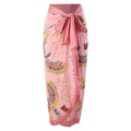 Retro French style one-piece swimsuit with optional matching gauze skirt in blue or pink colour options