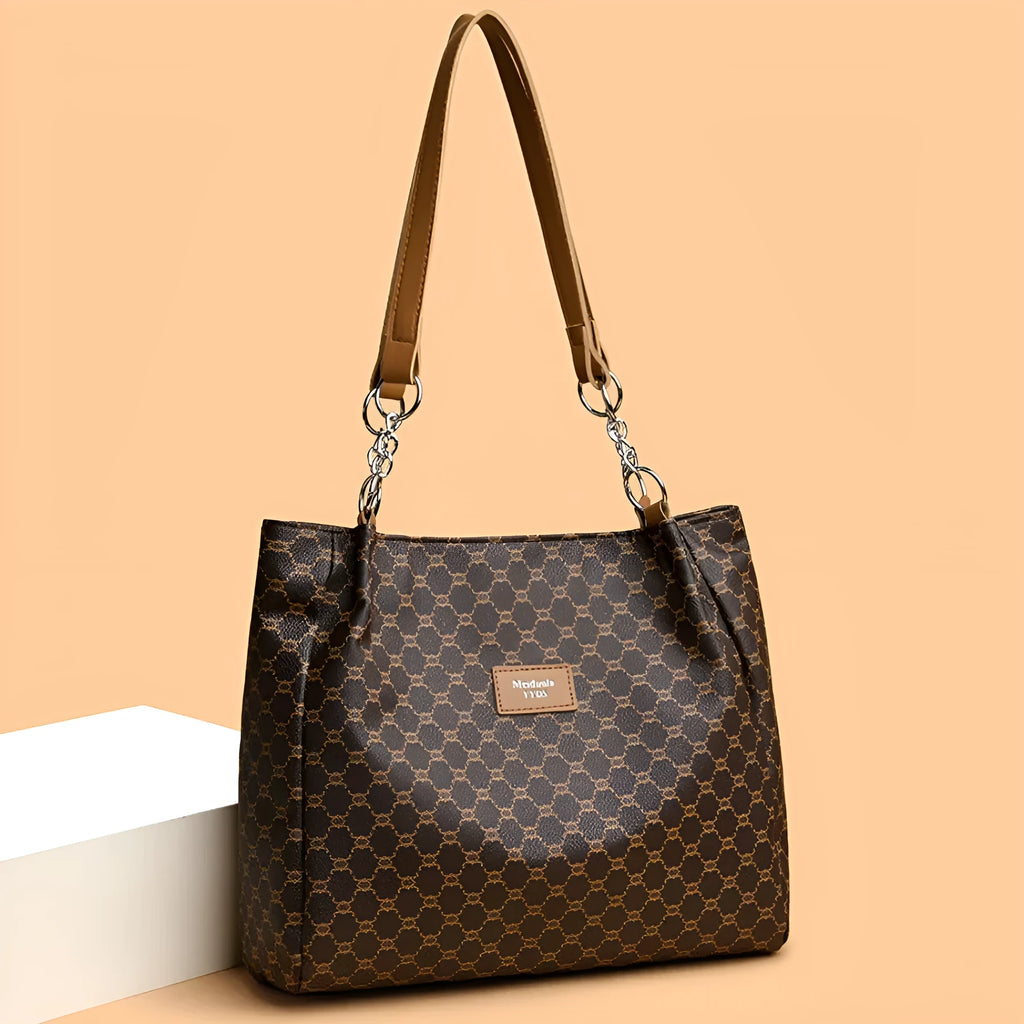 Women's brown retro PU leather crossbody handbag with adjustable strap