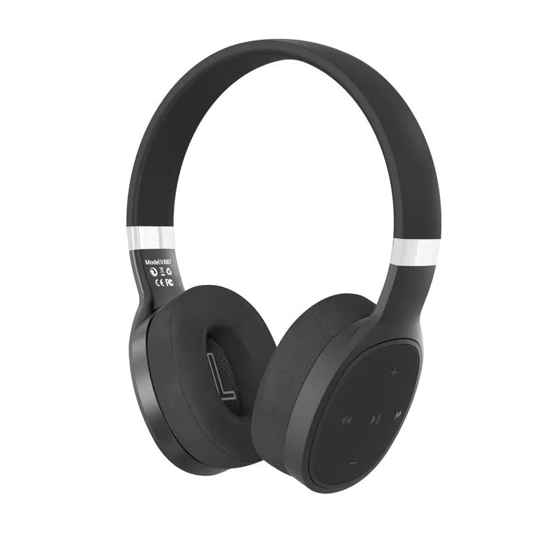 Folding wireless Bluetooth sports headset shown in black, white, blue, or grey colour options.