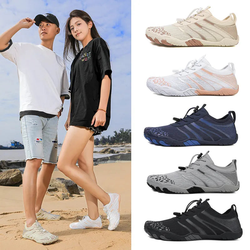 Personalised beach running shoes with Lycra stretch fabric uppers in multiple colour options