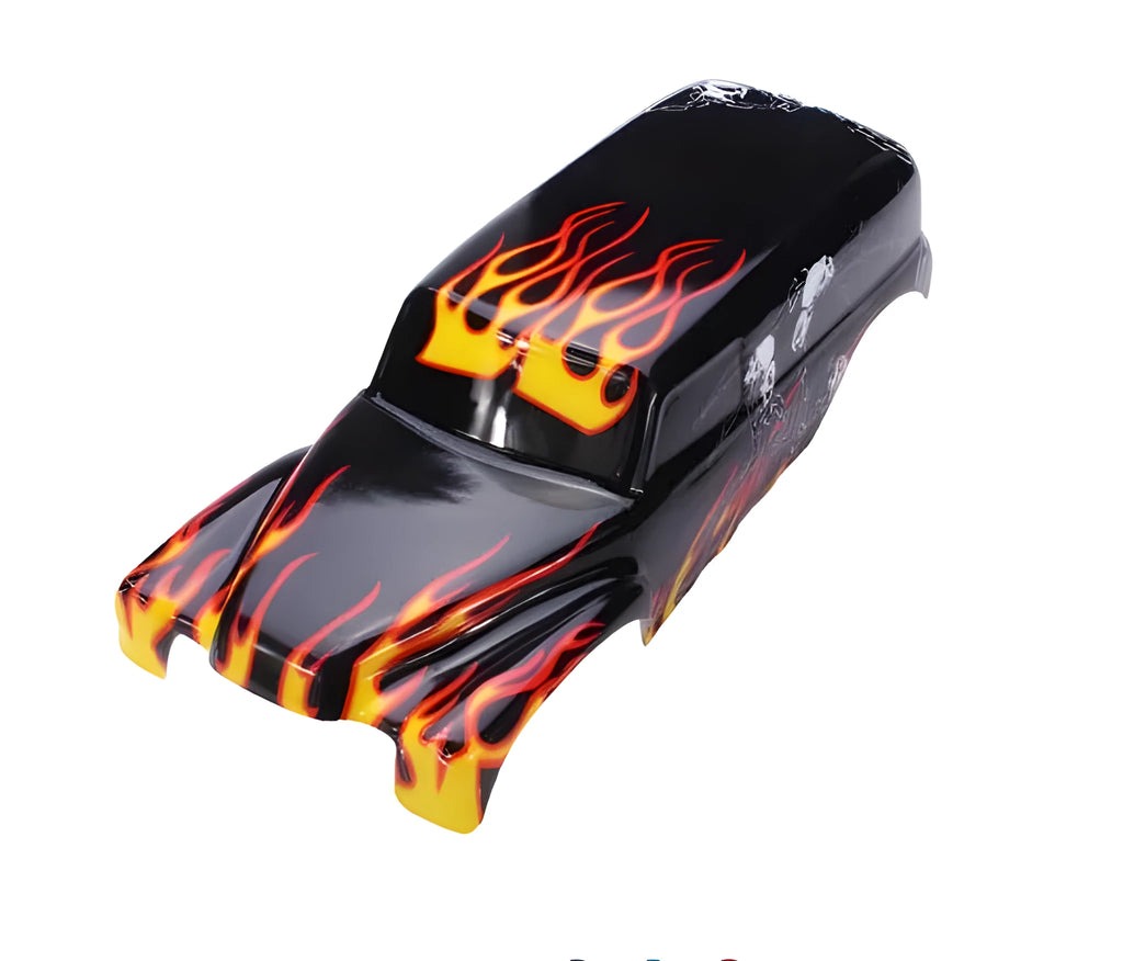PVC replacement body shell for Traxxas Grave Digger 1/10 RC truck, yellow or green, unpunched canopy