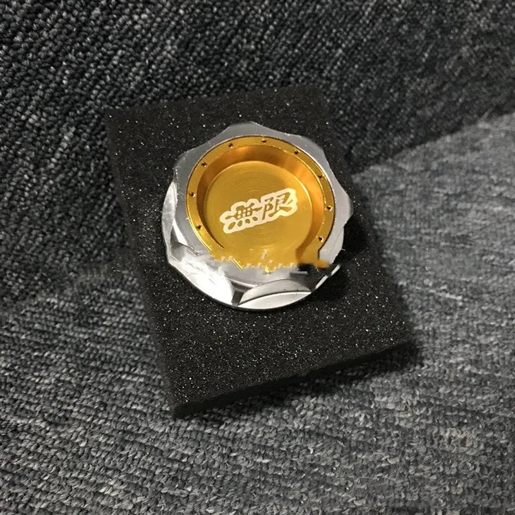 Aluminium alloy oil filler cap for Honda cars in red, blue, silver, black, purple, and gold colour options.