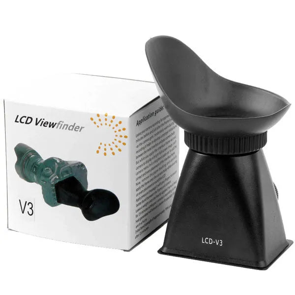 Black Camera Framing Amplifier with magnetic attachment for DSLR and mirrorless cameras, showing 2.8x magnification lens