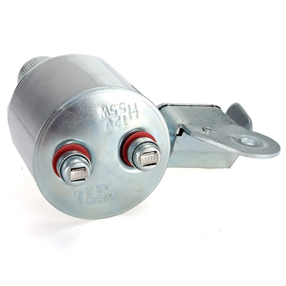 Silver bicycle generator light modification kit with dynamo for friction-powered 12V 6W lighting