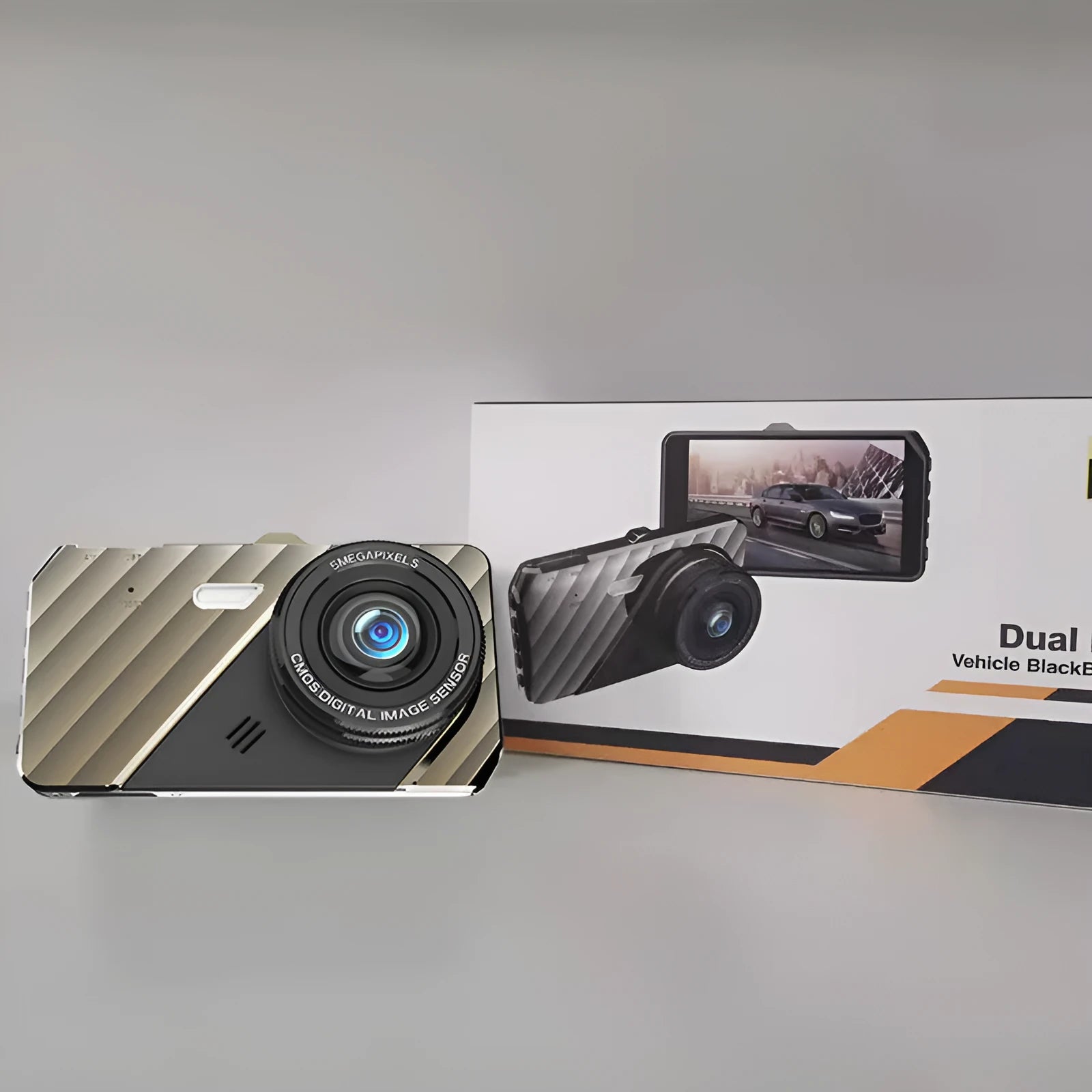 4-inch touch screen dual lens car dashboard camera for front and rear recording