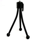 Mini tripod with universal ball head folded to 110mm size next to smartphone showing compatibility