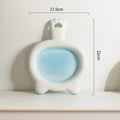 Ceramic cat bowl with shallow design in blue colour showing heavy stable base