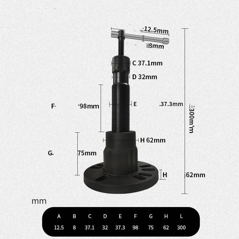 Hub puller dismantlement tool for electric tricycle and car brake drums in chrome vanadium steel.