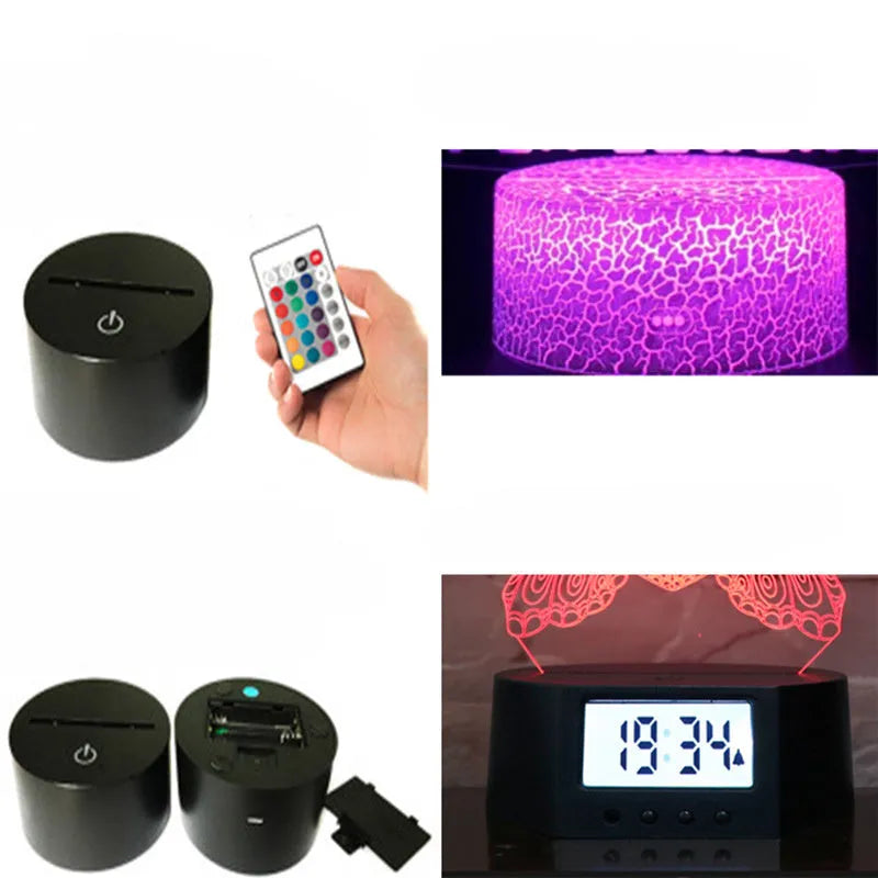 Shark Series 3D table lamp with acrylic plate and remote control on a table
