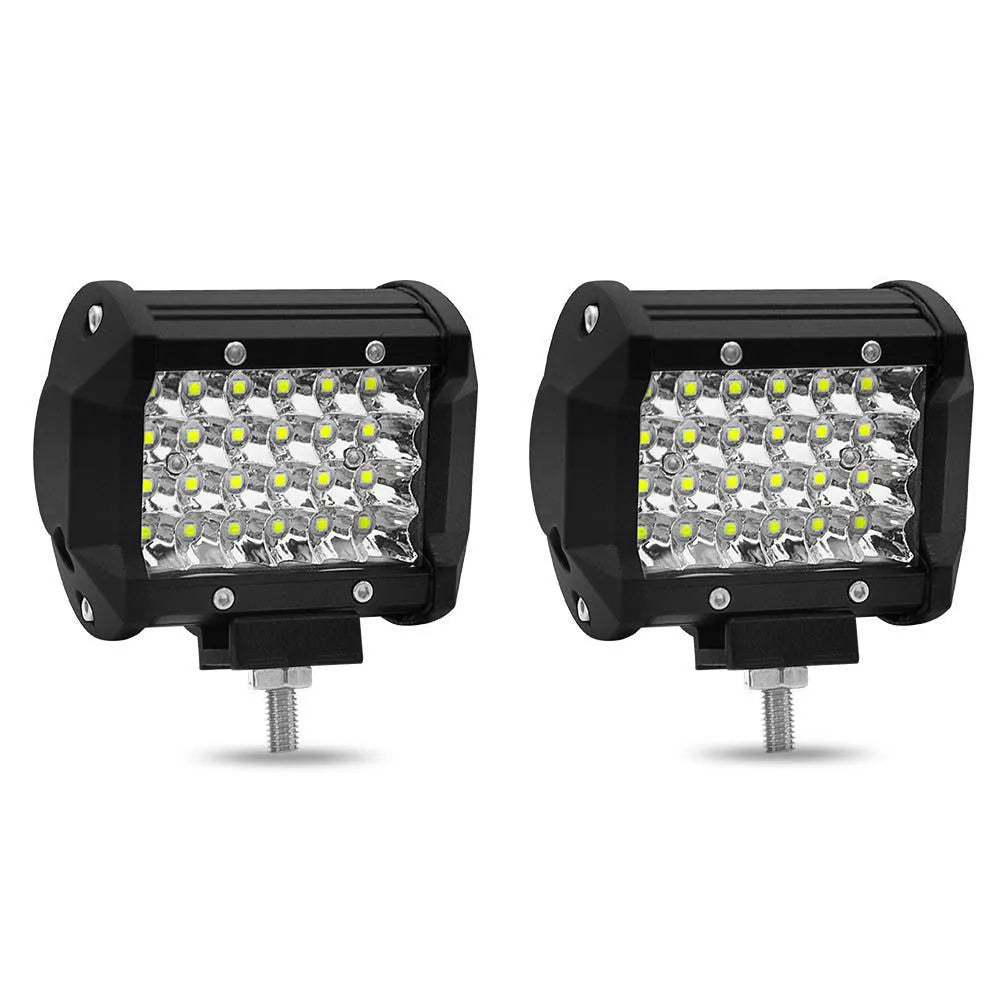 Black aluminium 72W LED vehicle strip light with 4 rows of beads and stainless steel bracket