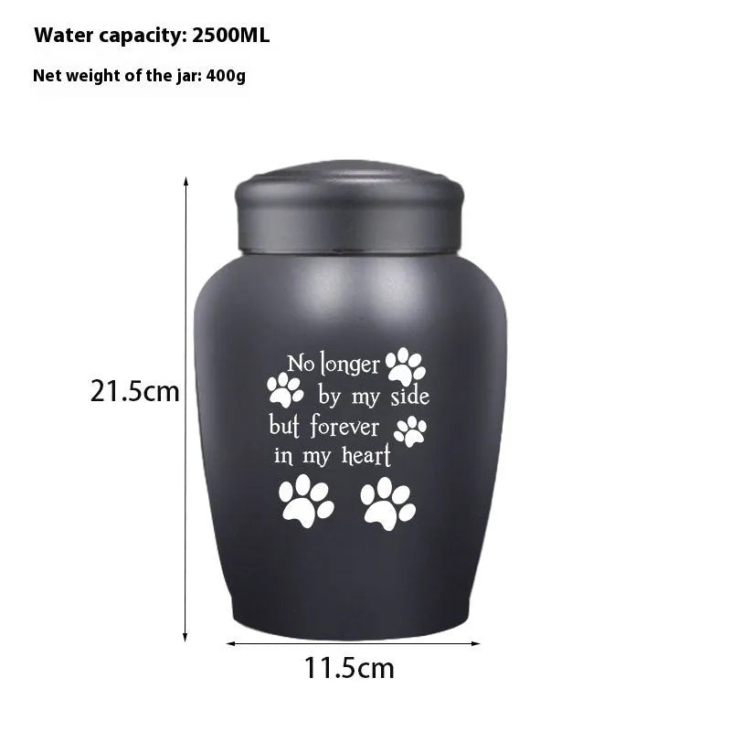 Stainless steel Chinese style hand-painted ashes urn with 2500ml capacity