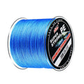 300 metre PE fishing line reel with 4-section design showing multiple colour options