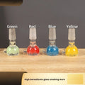 7cm transparent coloured glass trumpet pipe for cigarettes, available in red, green, blue, yellow