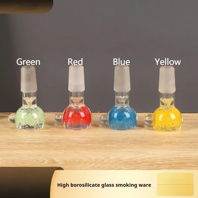 7cm transparent coloured glass trumpet pipe for cigarettes, available in red, green, blue, yellow