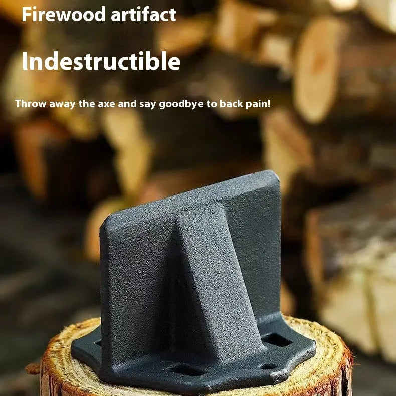Small square wood splitter with cast iron head for household wood cutting
