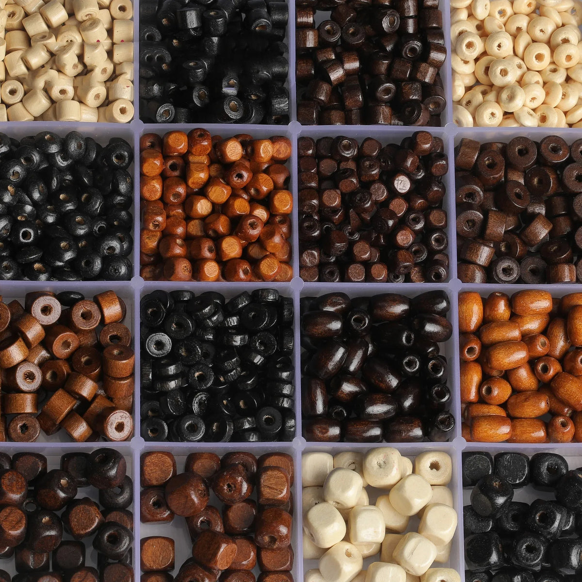 Mixed colour solid wood scattered beads for DIY jewellery making
