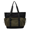 Women's lightweight oxford cloth travel bag with letter pattern in black, grey or green