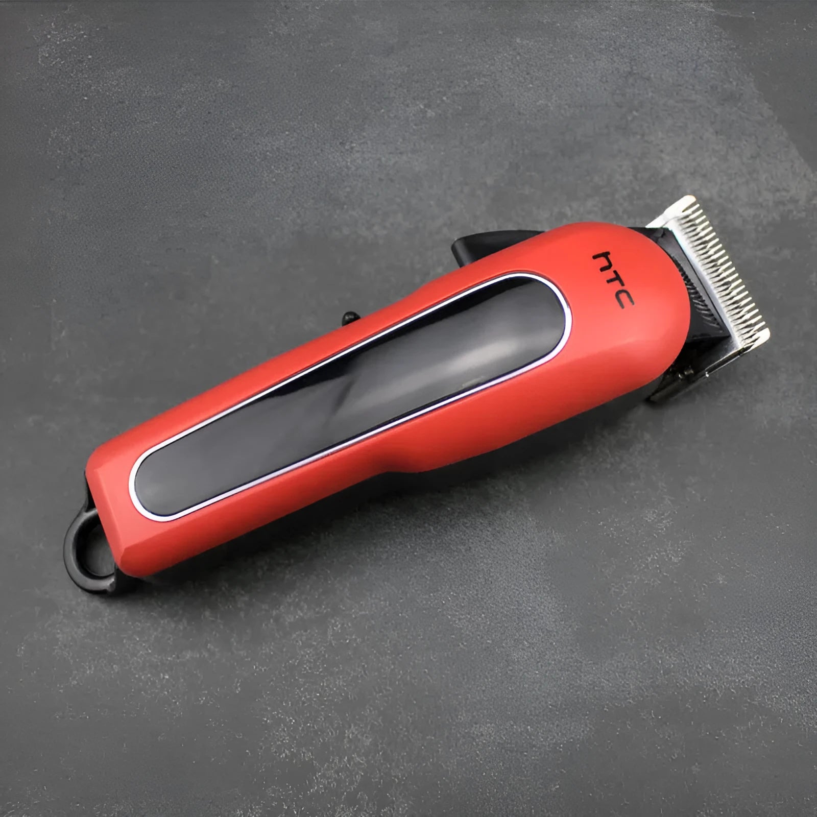 Professional digital electric hair clipper in black, red, or white with charger, comb, oil, brush, and four limiting combs.