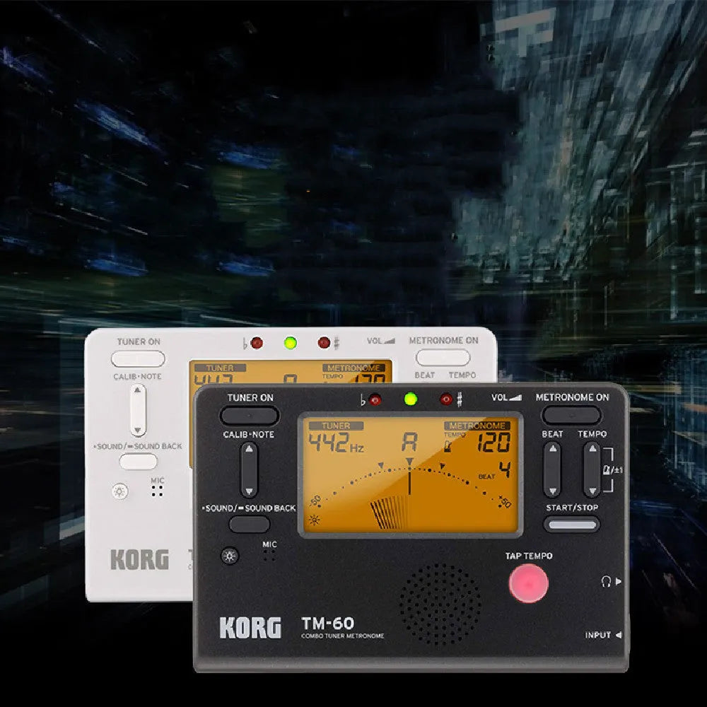 Tuner Piano Guitar Universal Metronome with digital display showing tempo settings and rhythm patterns