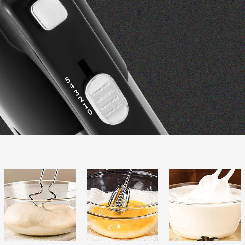 800W handheld electric whisk with 5-speed settings for efficient mixing and whipping, featuring stainless steel beaters and ABS construction measuring 26x19cm for kitchen tasks