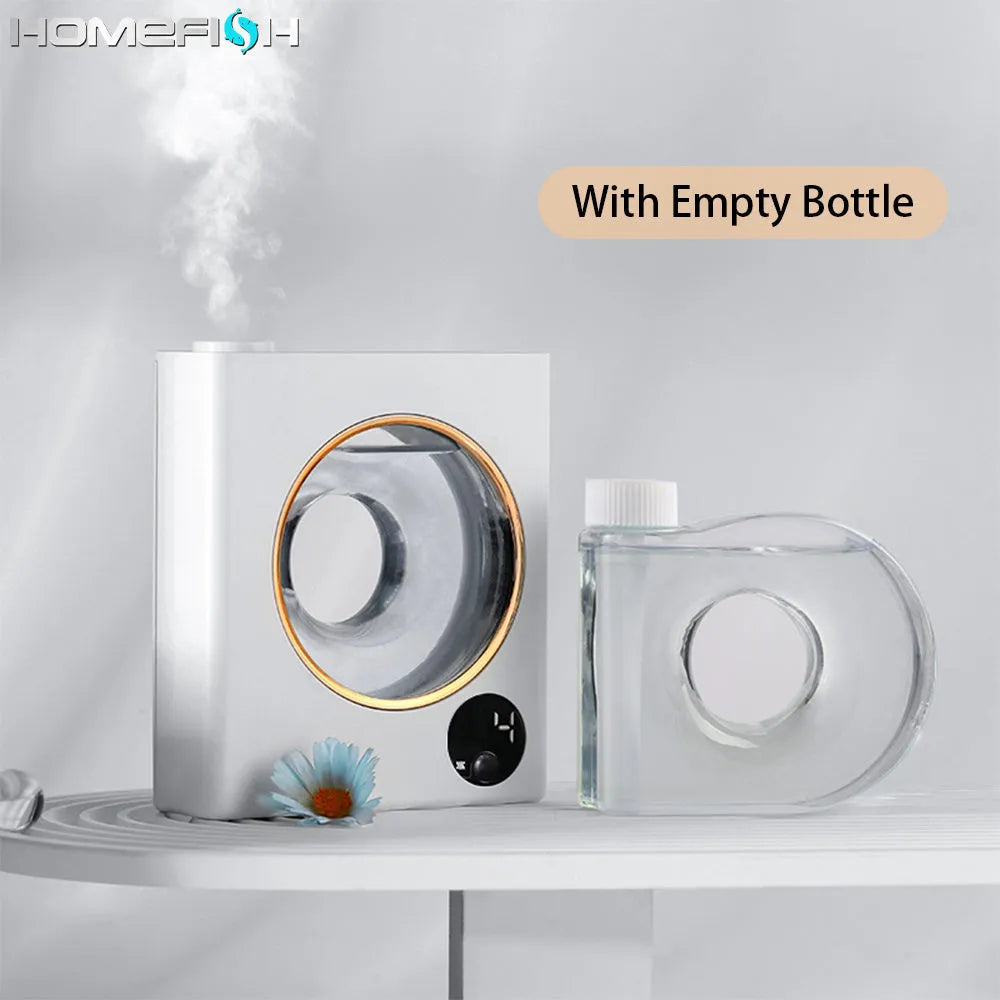 White wall-mounted automatic aromatherapy machine with USB charging port and essential oil bottles