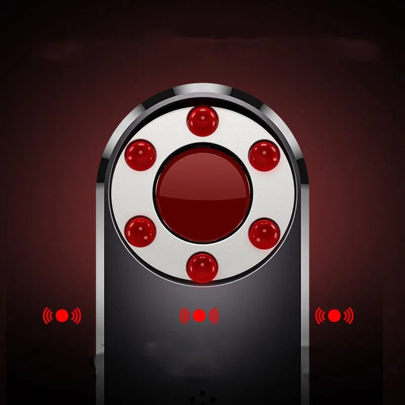 Compact black infrared detector for anti-surveillance with USB port.